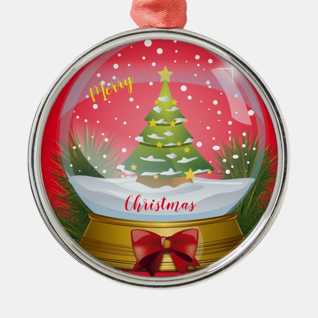 Merry Christmas Metal Ornament (Front)