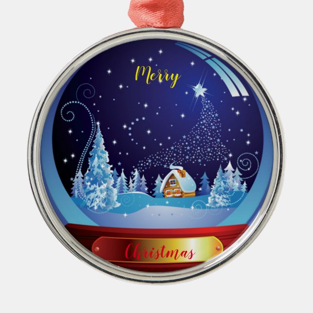 Merry Christmas Metal Ornament (Front)