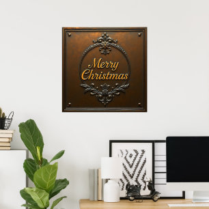 Merry Christmas metal sign