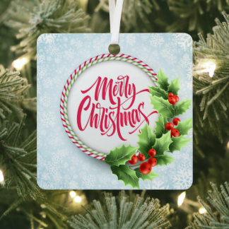 Merry Christmas Metal Tree Decoration