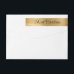 Merry Christmas Metallic Gold Wrap Around Label<br><div class="desc">Faux gold foil shimmer strip Christmas return address labels for your mailing list.
Add your names and contract information in the fonts of your choice.
The foil is digital art that prints like a photo.</div>