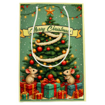 Merry Christmas Mice Victorian Christmas Tree