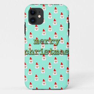 merry christmas mid century modern santa claus iPhone 11 case
