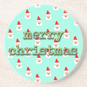 merry christmas mid century modern santa claus coaster