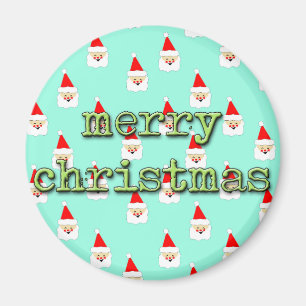 merry christmas mid century modern santa claus magnet