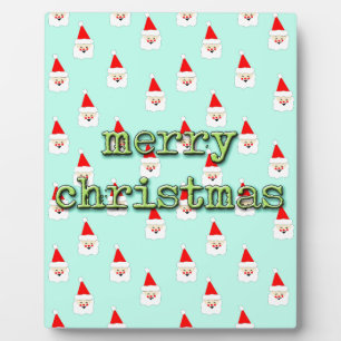 merry christmas mid century modern santa claus plaque