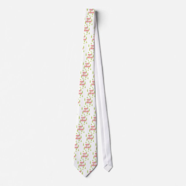 merry christmas mid century modern trees tie (Front)