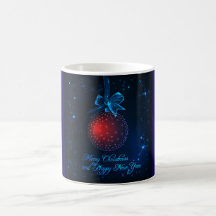 Merry Christmas midnight blue stars and ornament Coffee Mug