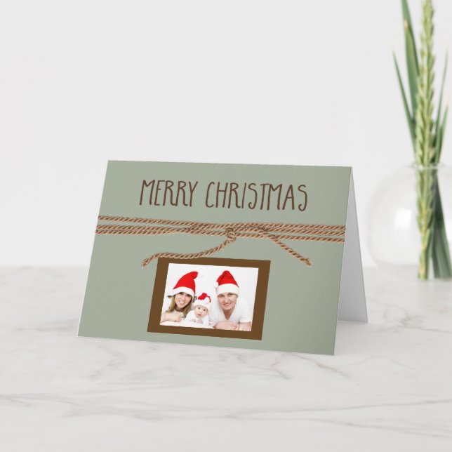 Merry Christmas Mini Photo Holiday Card (Front)