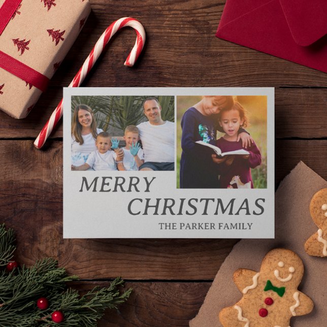 Merry Christmas Minimal Family Holiday Photo Card (Creator Uploaded)