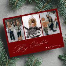 Merry Christmas minimal script 3 photo red
