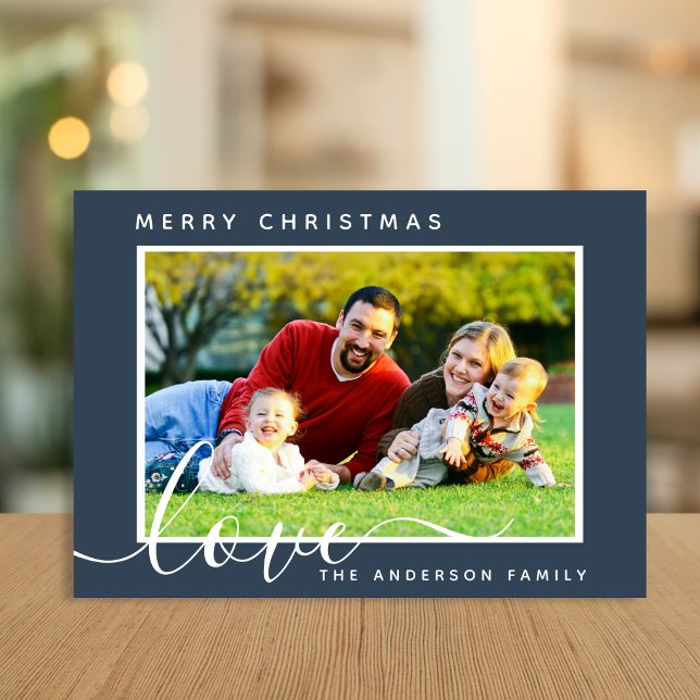 Merry Christmas Minimal Simple Family Photo  Holiday Card (Creator Uploaded)