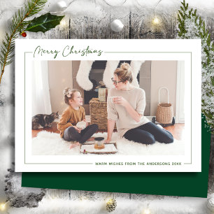 Merry Christmas Minimalist   Elegant Photo Holiday Card