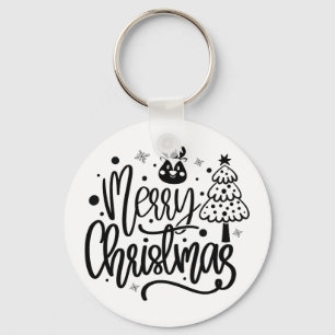 Merry Christmas Minimalist Keychain