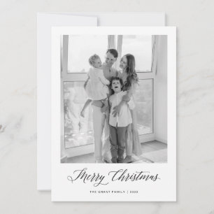 Merry Christmas Minimalist Photo Christmas Card