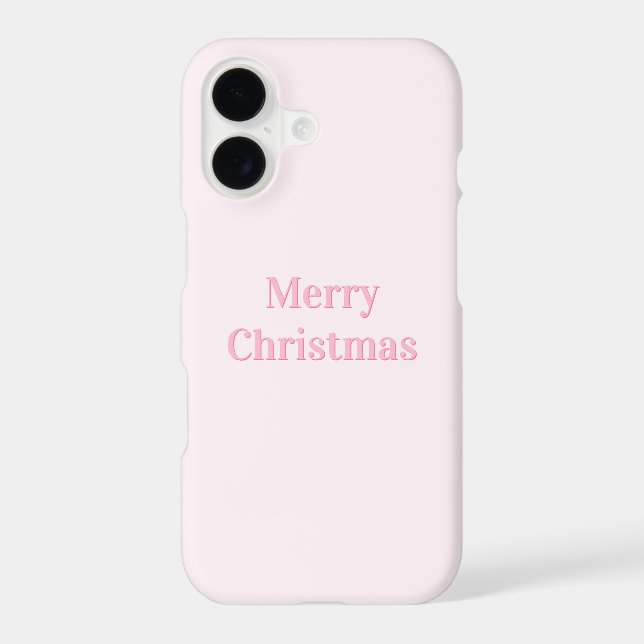 Merry Christmas Minimalist Pink iPhone Case (Back)