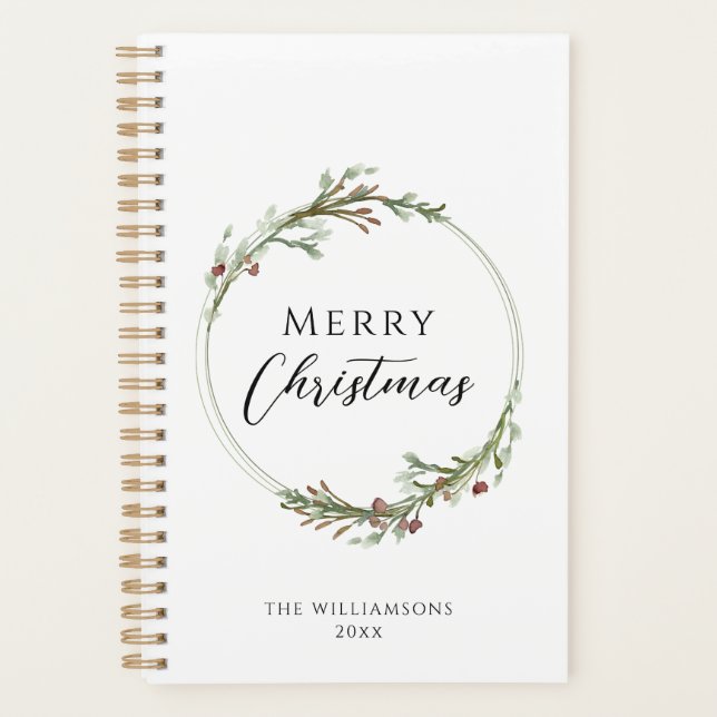 Merry Christmas Minimalist Wreath Planner (Front)