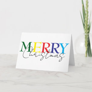 Merry Christmas Minimalistic Colourful Simple  Card