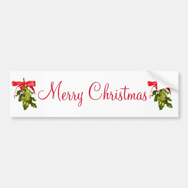 merry christmas mistletoe bumper sticker (Front)