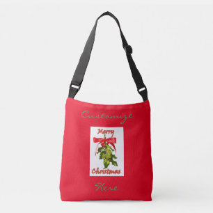 merry christmas mistletoe crossbody bag