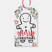 Merry Christmas - Mistletoe Gingerbread Gift Tags