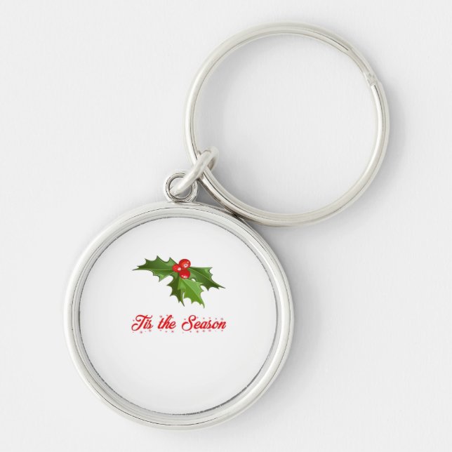 Merry Christmas Mistletoe Key Ring (Front)