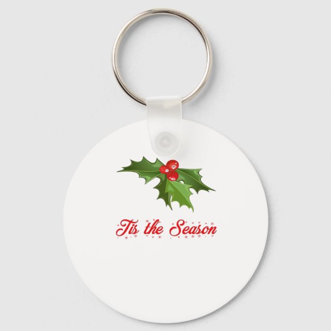 Merry Christmas Mistletoe Key Ring (Front)