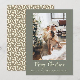 Merry Christmas Mistletoe Personalised Photo Holiday Card