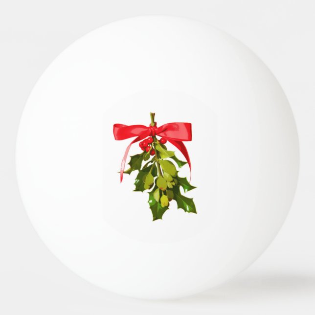 Merry  Christmas mistletoe Ping Pong Ball (Front)
