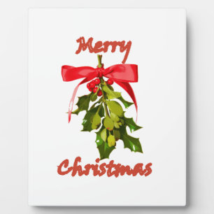 merry christmas mistletoe plaque