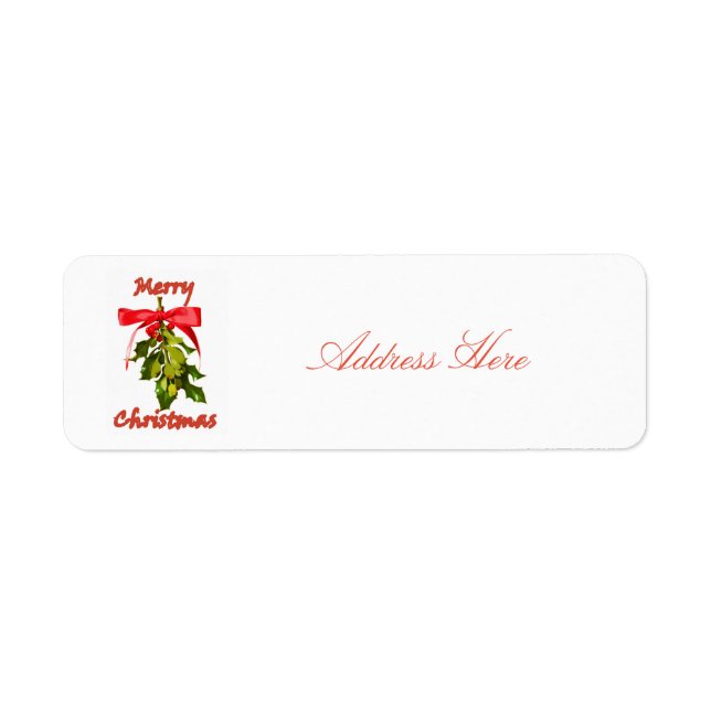 Merry Christmas mistletoe Return Address Label (Front)