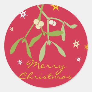 Merry Christmas mistletoe stickers