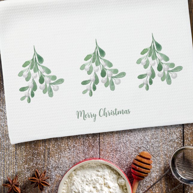 Merry Christmas Mistletoe Tea Towel (Creator Uploaded)