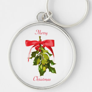 Merry Christmas mistletoe Thunder_Cove Key Ring