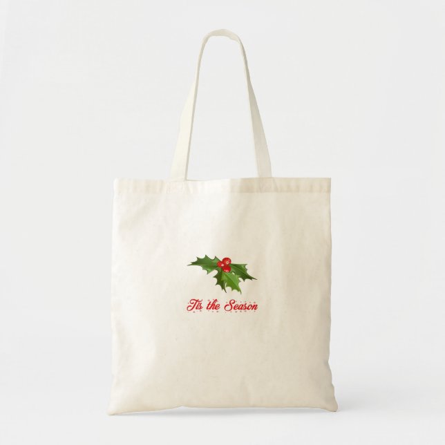 Merry Christmas Mistletoe Tote Bag (Front)