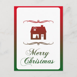 merry christmas (mod home) holiday postcard
