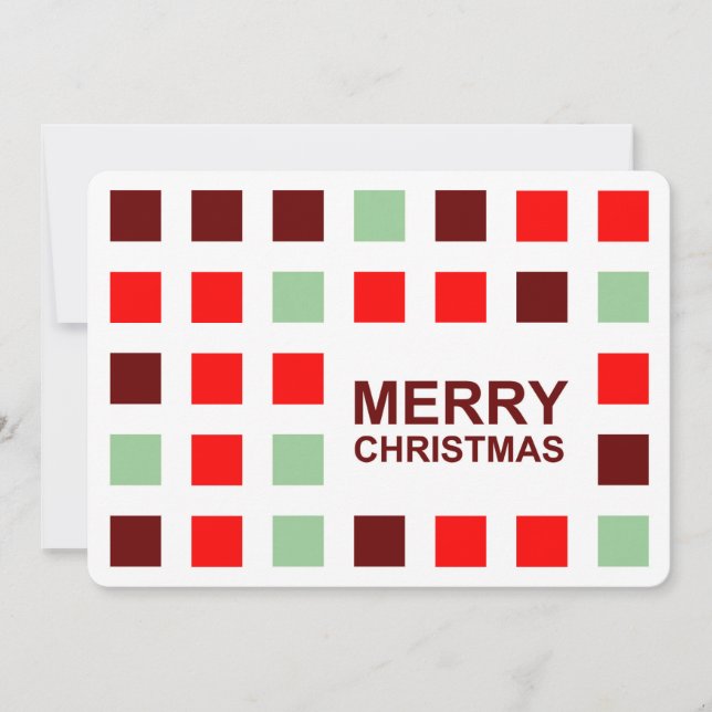 merry christmas (mod squares) invitation (Front)
