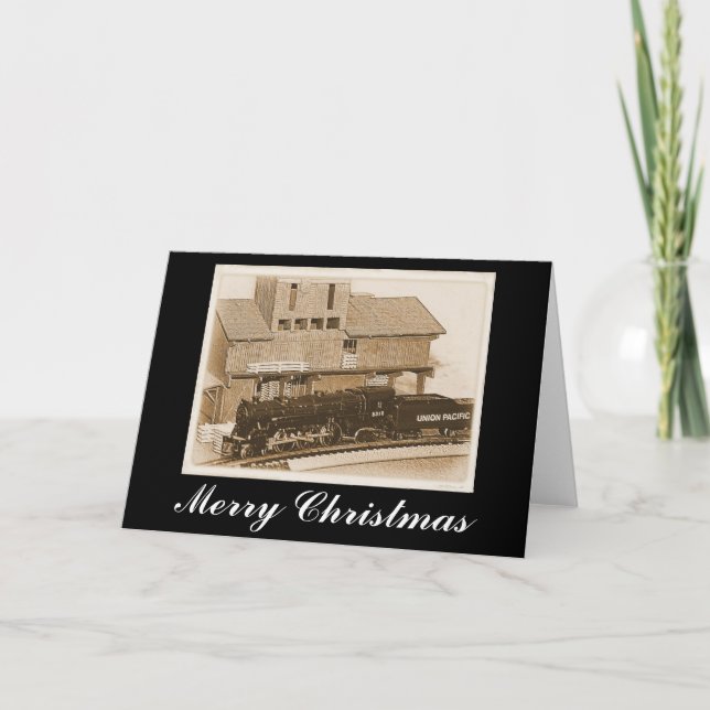 Merry Christmas Model Train Card (Front)