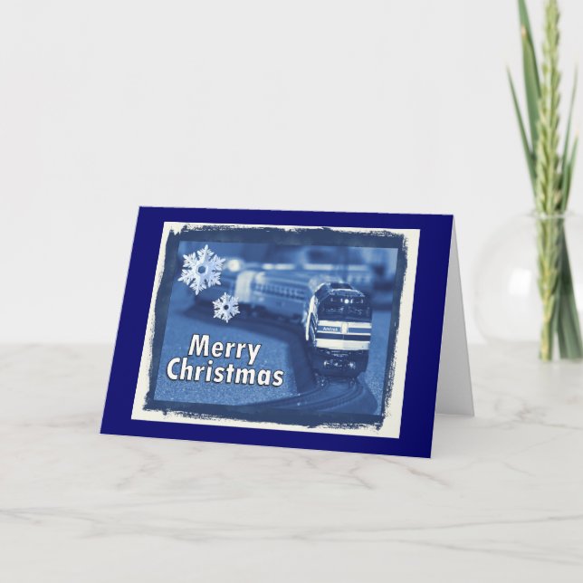Merry Christmas Model Train Card (Front)