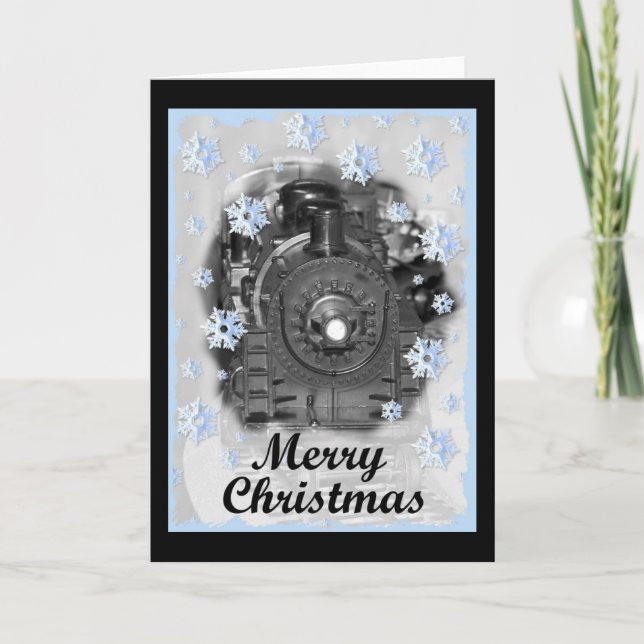 Merry Christmas Model Train Holiday Card (Front)