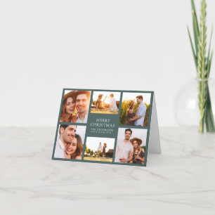 Merry Christmas Modern 6 Photo Collage  Holiday Card