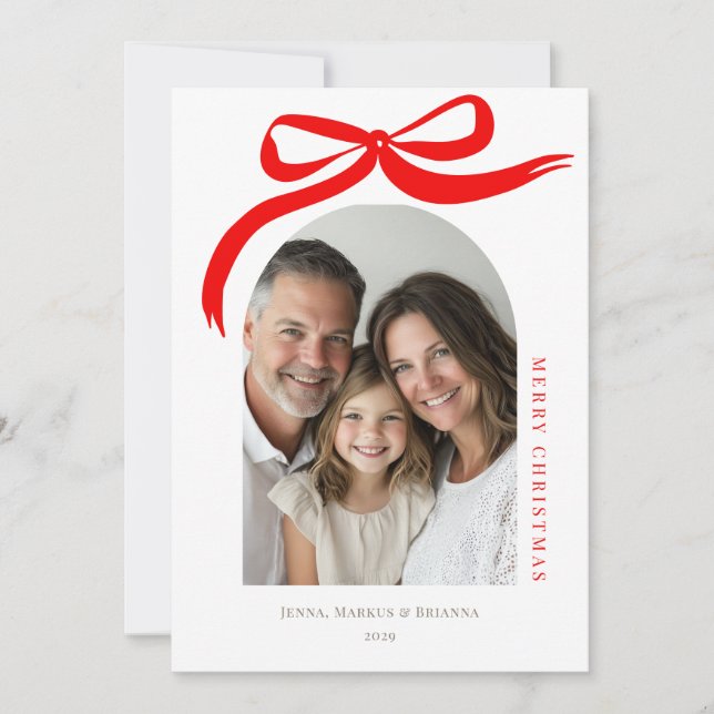 Merry Christmas Modern Arch Holiday Design Card (Front)