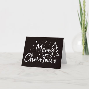Merry Christmas modern black greeting card