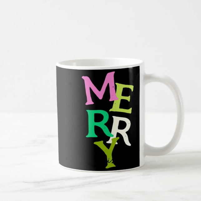 Merry Christmas Modern Bright Holiday  Coffee Mug (Right)