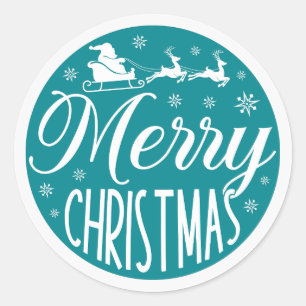 Merry Christmas Modern Christmas Classic Round Sticker