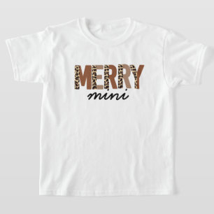 "Merry Christmas" Modern Colour Block Leopard Boho T-Shirt