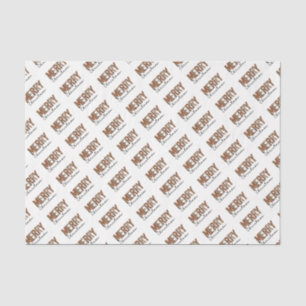 "Merry Christmas" Modern Colour Block Leopard Boho Tissue Paper