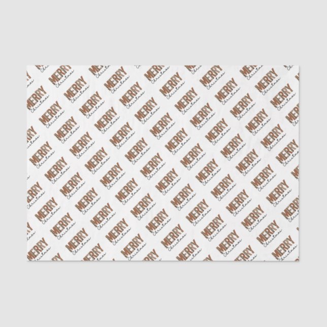 "Merry Christmas" Modern Colour Block Leopard Boho Tissue Paper (Front)