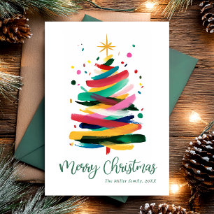 Merry Christmas Modern Colourful Holiday Card