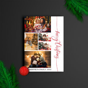 Merry Christmas Modern Elegant Family Photo  Invitation